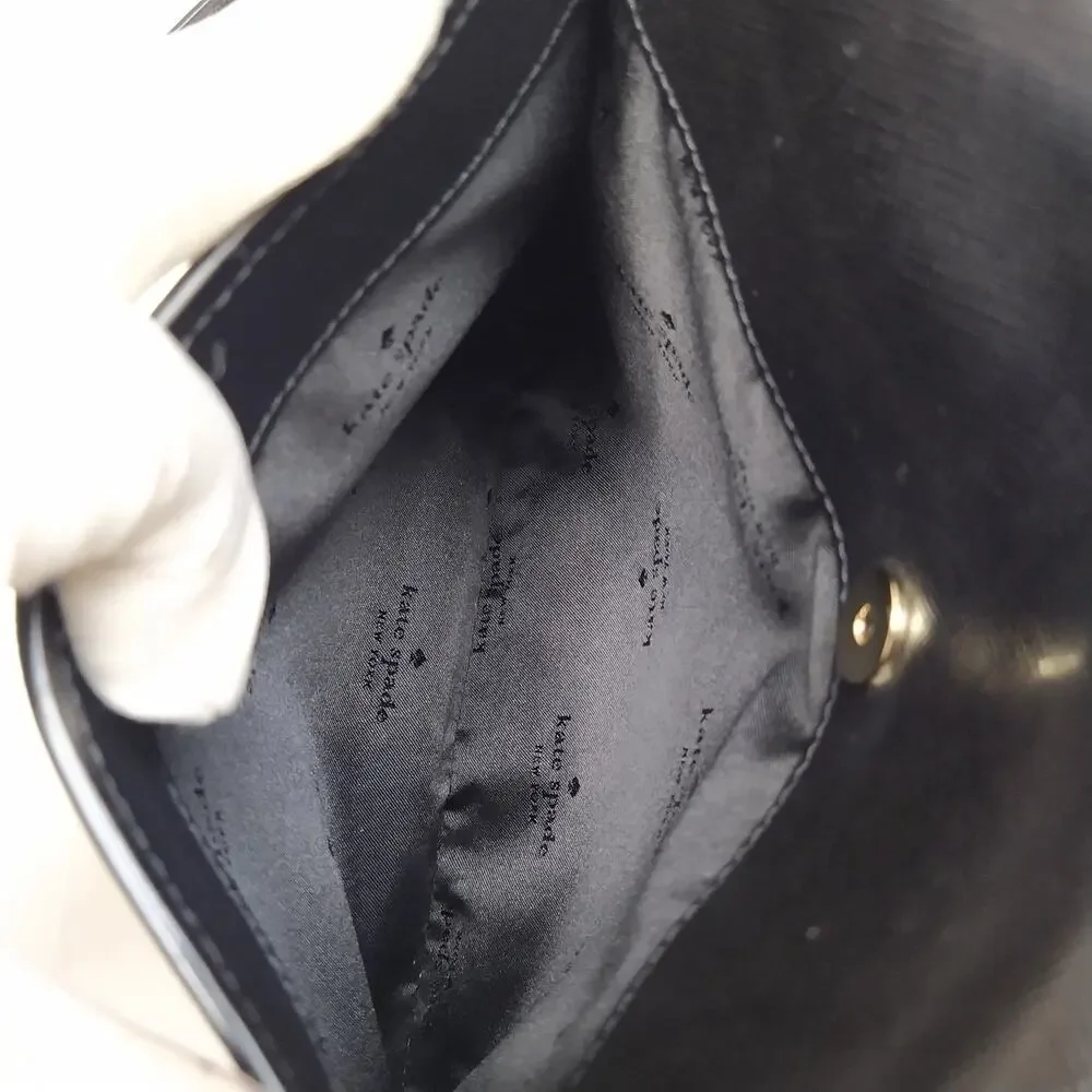 Kate Spade New York Black Leather Flap Closure Crossbody Bag